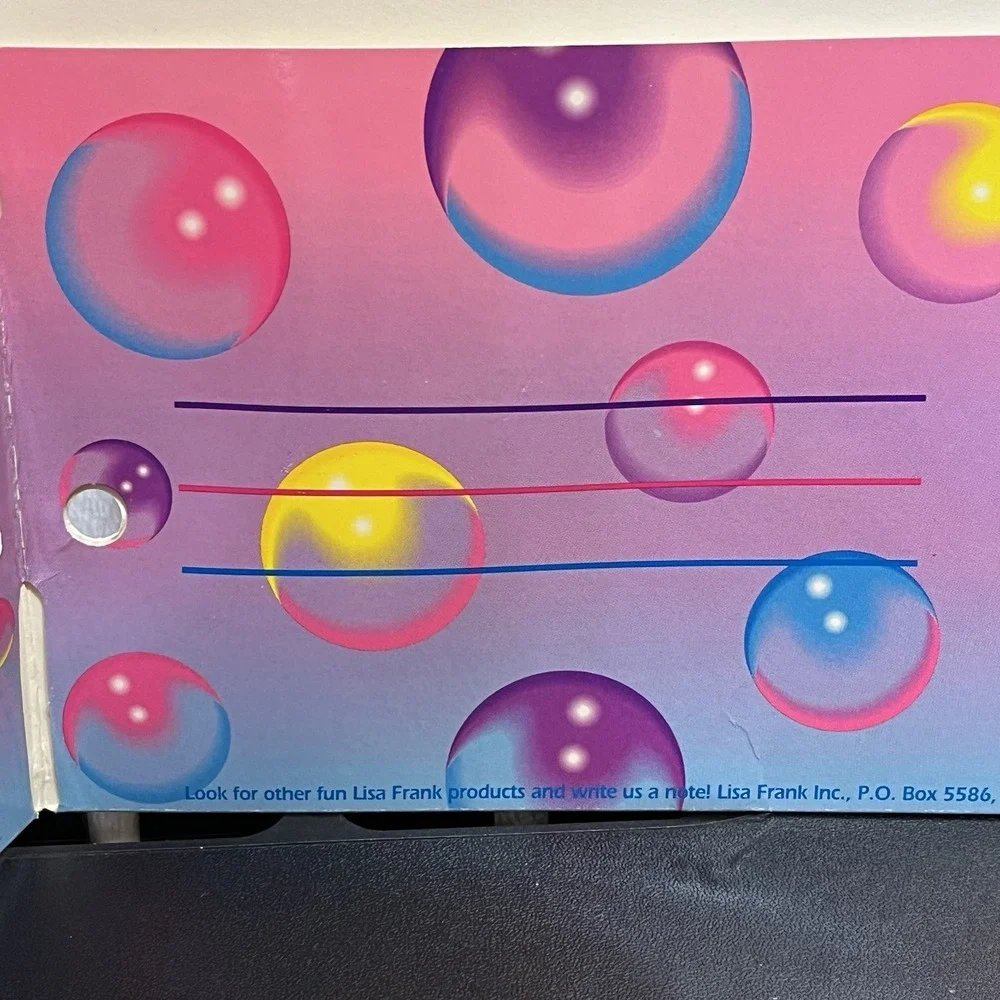 Lisa Frank Purple & Yellow Cuddly Kittens Cats 3 Ring Binder Folder Vintage 90's